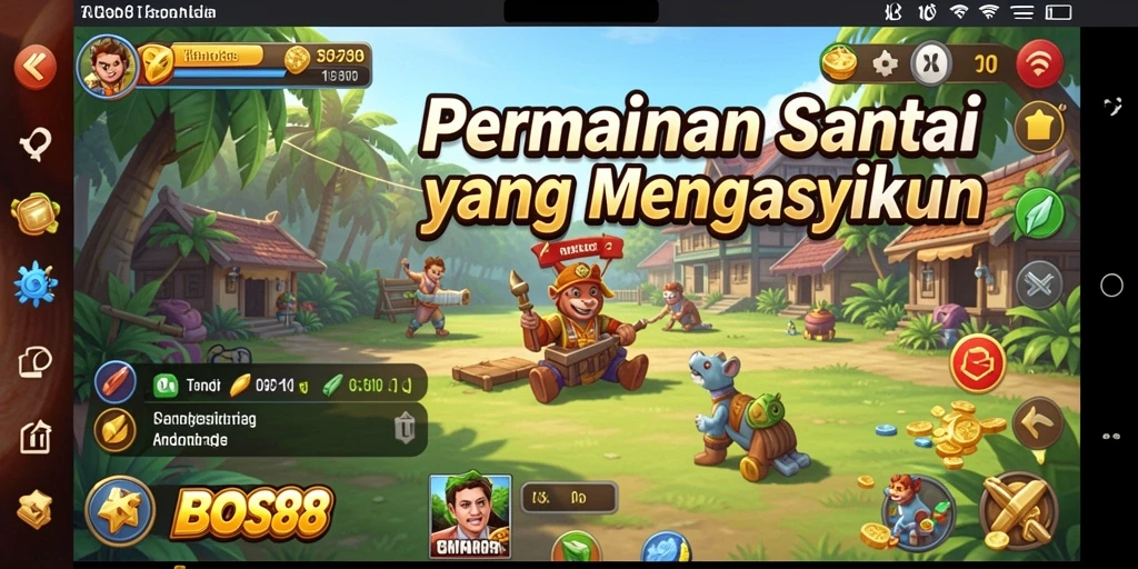 Screenshot menunjukkan gameplay BOS88 yang penuh warna dan mengasyikkan.