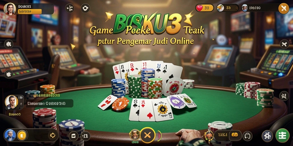 Screenshot gameplay BOSKU33 menunjukkan keseruan bermain poker.
