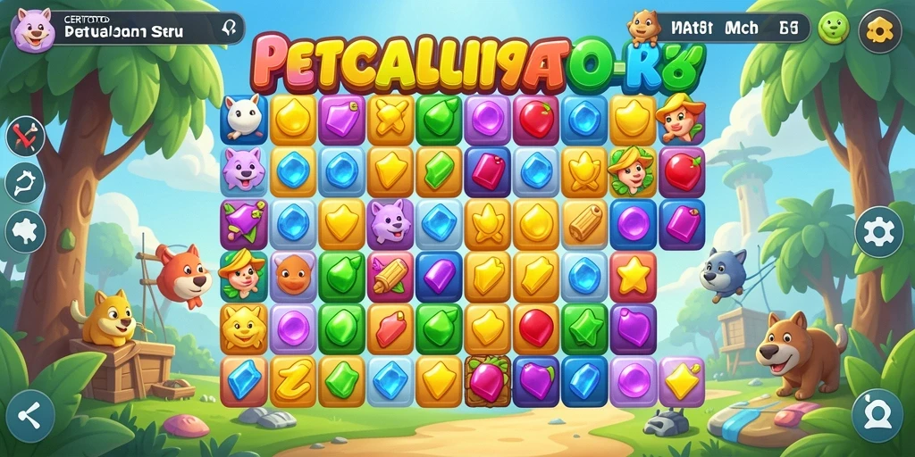 Tampilan gameplay CERITOTO dengan tantangan Match-3 yang seru.