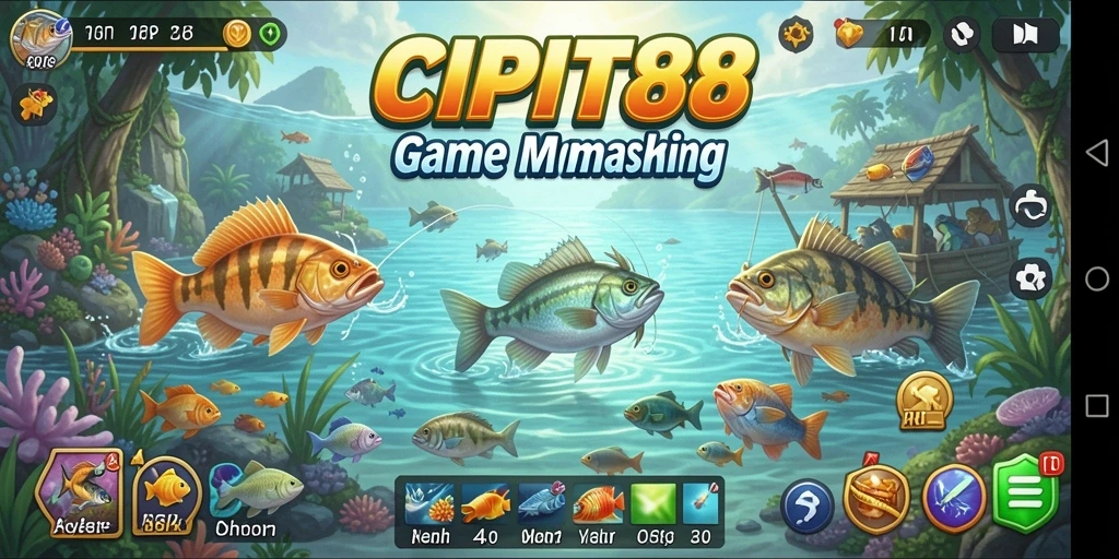Gameplay CIPIT88 yang menampilkan aksi memancing yang mendebarkan.