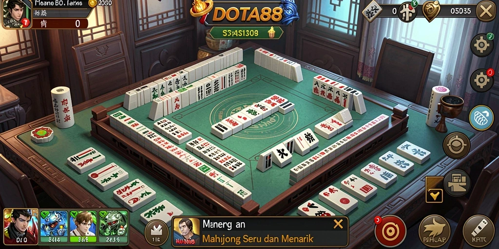 Tampilan gameplay Mahjong yang menarik dari DOTA88.