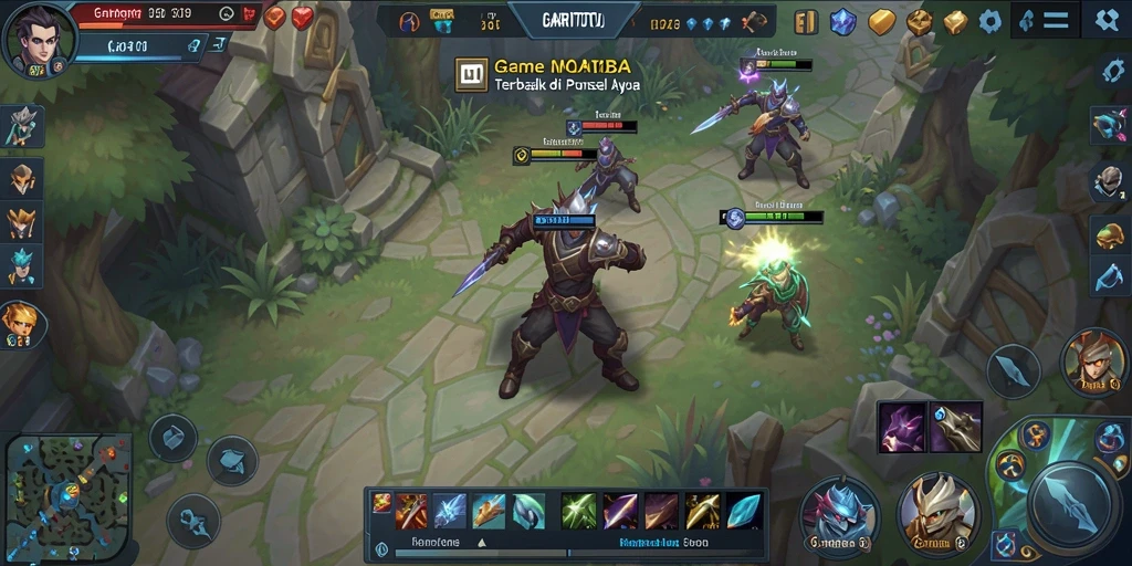 Screenshot utama GARITOTO menampilkan aksi seru dalam permainan MOBA.