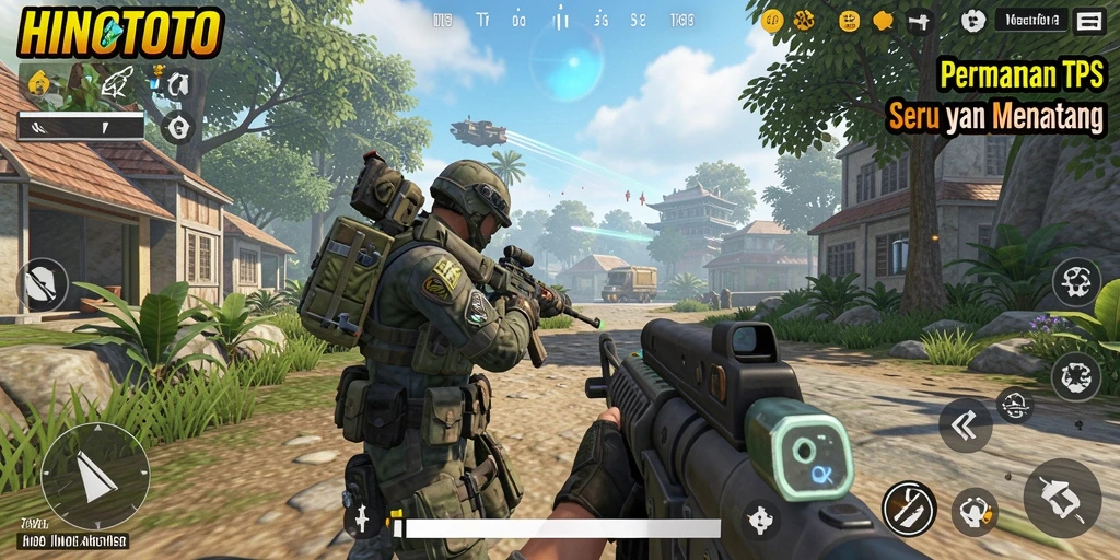Gameplay HINOTOTO yang menegangkan dengan pertempuran antar pemain.