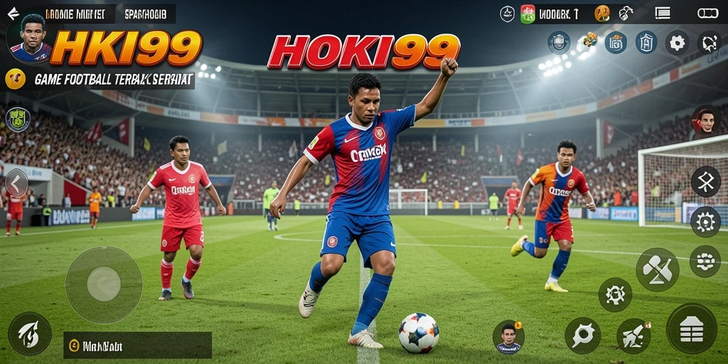 Screenshot HOKI99 menampilkan aksi mendebarkan di lapangan sepak bola.
