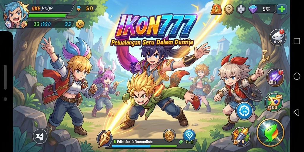 Tampilan gameplay seru dalam IKON777 dengan karakter anime favorit.