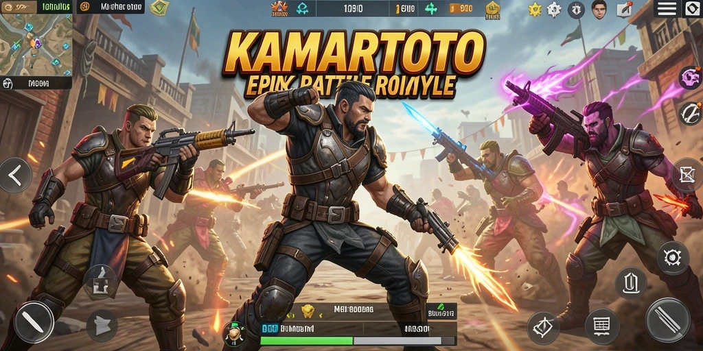 Tampilan gameplay KAMARTOTO dengan pertarungan mendebarkan.