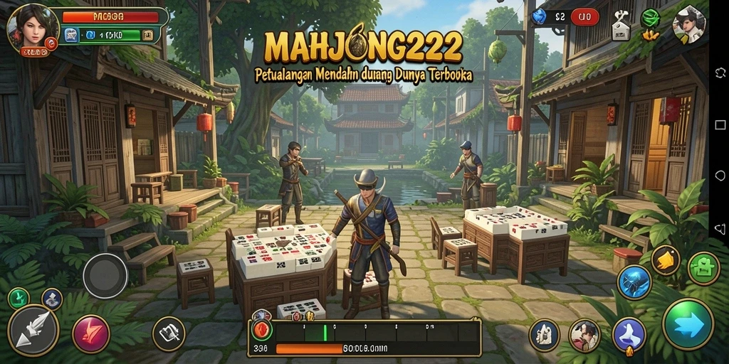 Tampilan menakjubkan dari gameplay Open World MAHJONG222.