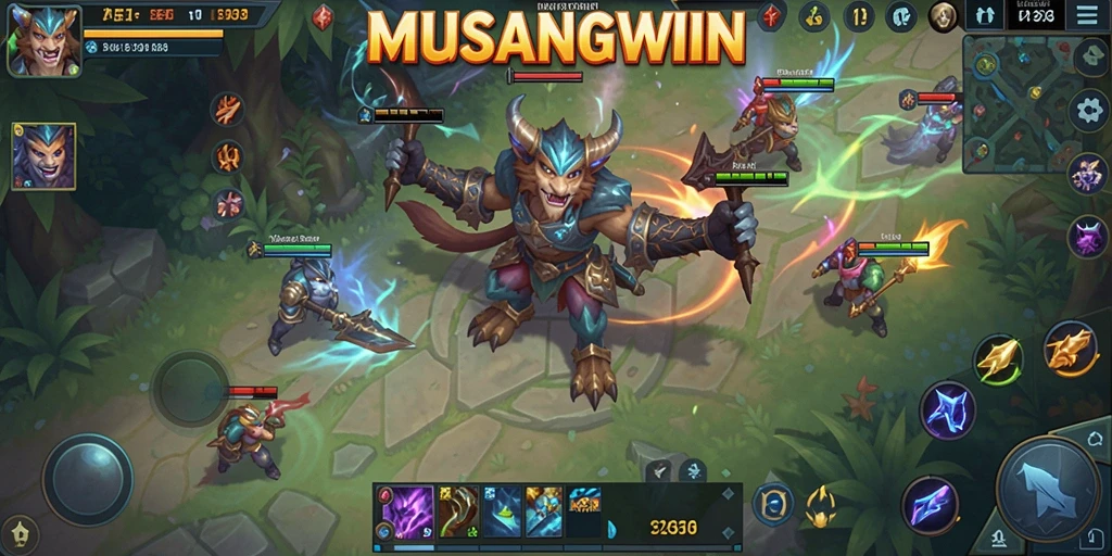 Tampilan gameplay MOBA yang menegangkan di MUSANGWIN.
