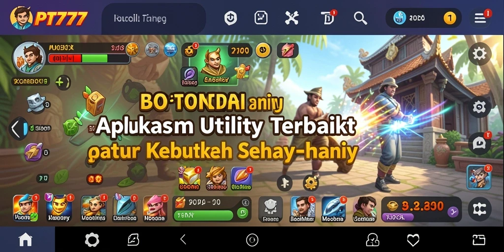 Screenshot utama PT777 menampilkan antarmuka yang menarik dan user-friendly.