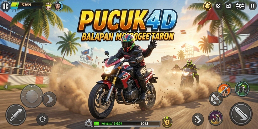 Gameplay seru dan menantang di PUCUK4D dengan balapan motor yang cepat.