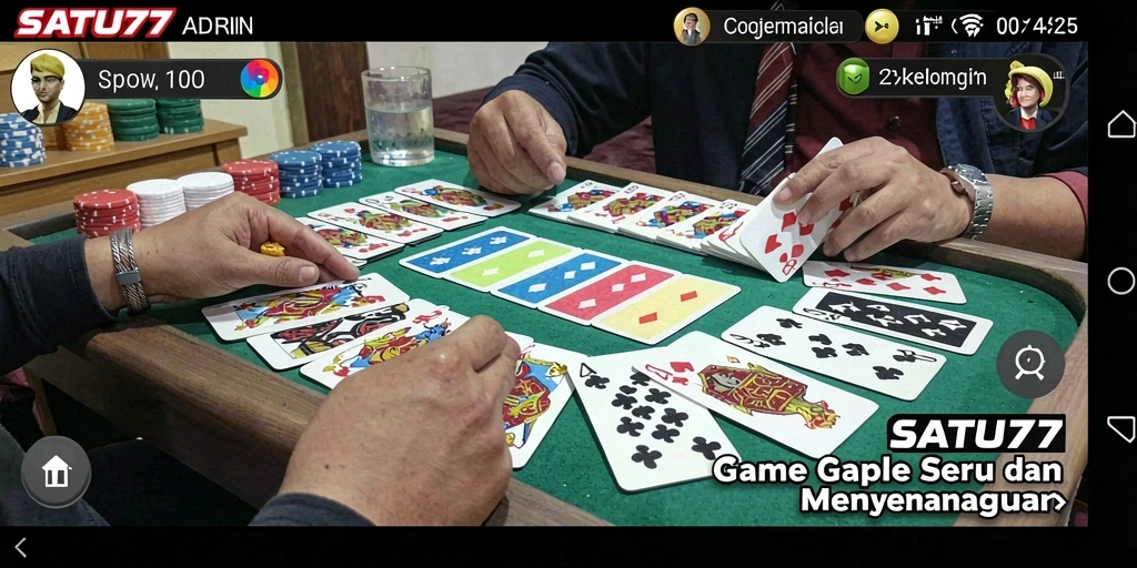 Tampilan gameplay seru dari SATU77 saat bermain Gaple.