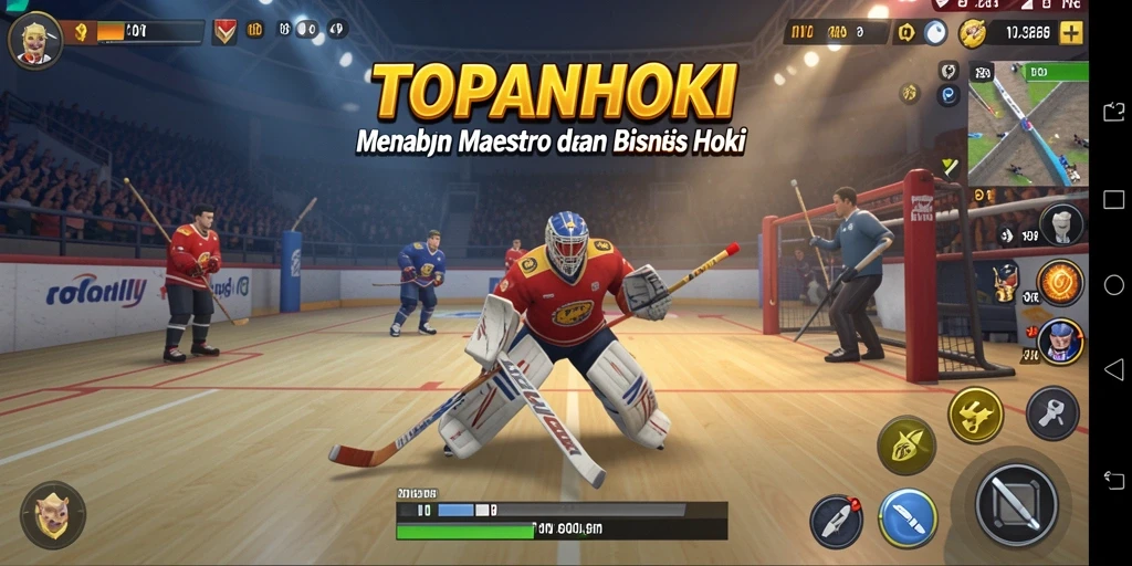 Tangkapan layar utama permainan Tycoon yang menampilkan aksi hoki.