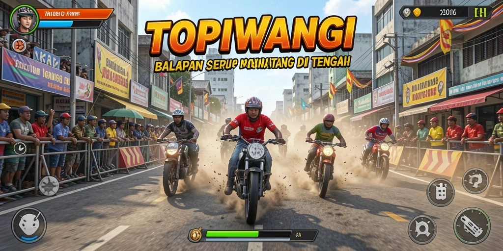 Tampilan menarik dari gameplay balapan di TOPIWANGI.