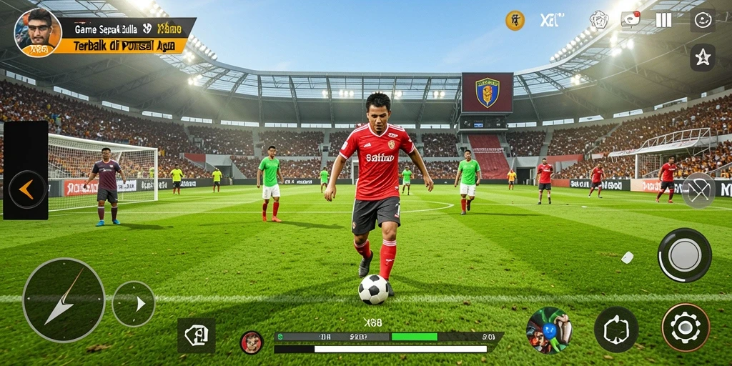 Gameplay X88 yang mendebarkan dengan aksi sepak bola yang intens.